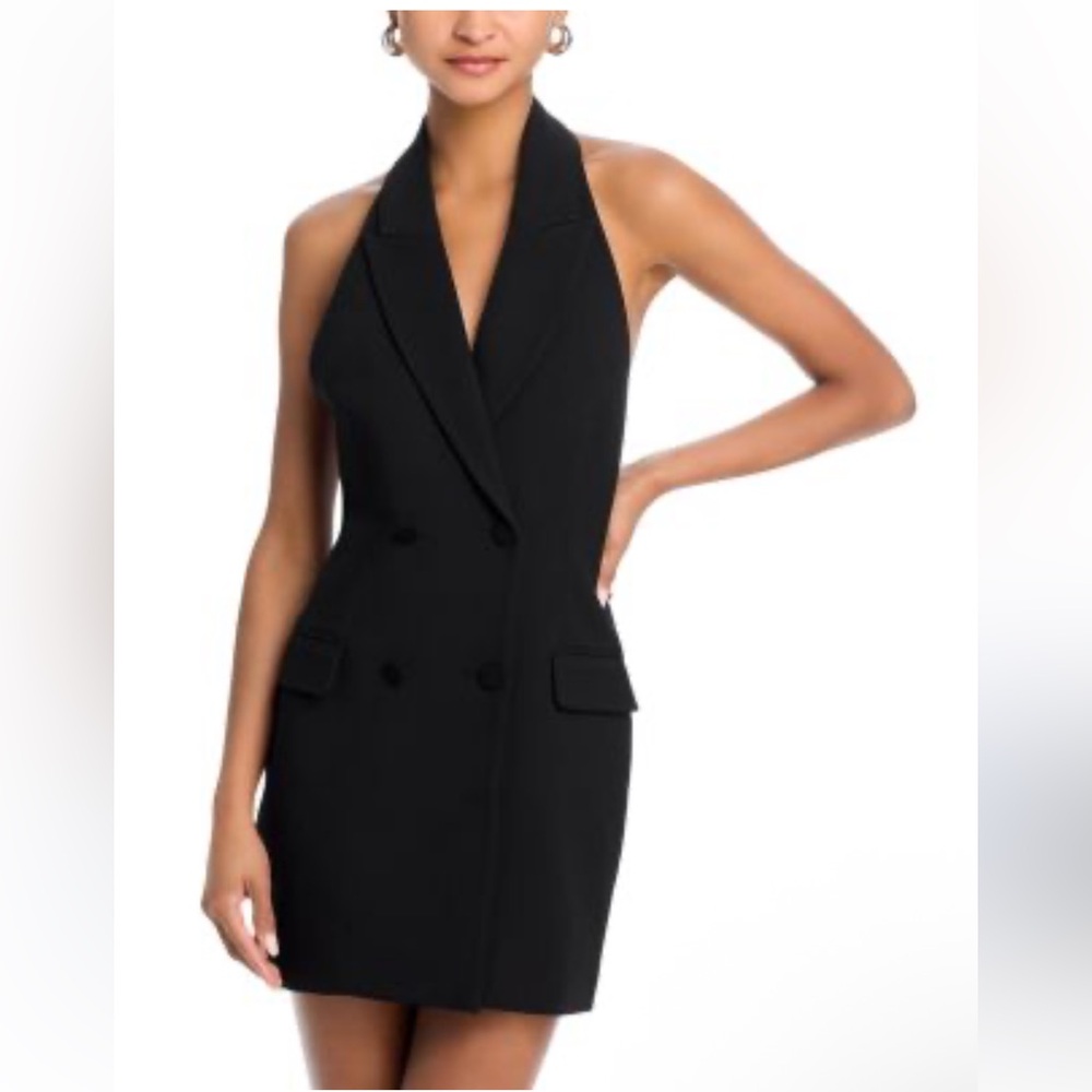 Bardot Black Halter Blazer Mini Dress